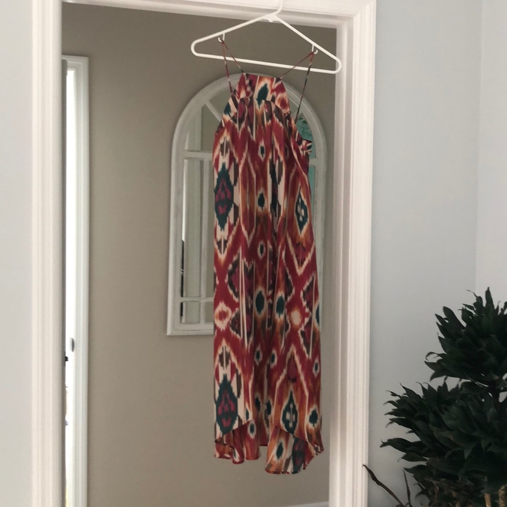 Anthropologie High-low, high neck, silk dress, SX